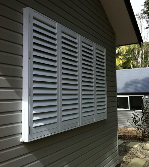 Aluminium Shutters hinged 89mm in Bangalow